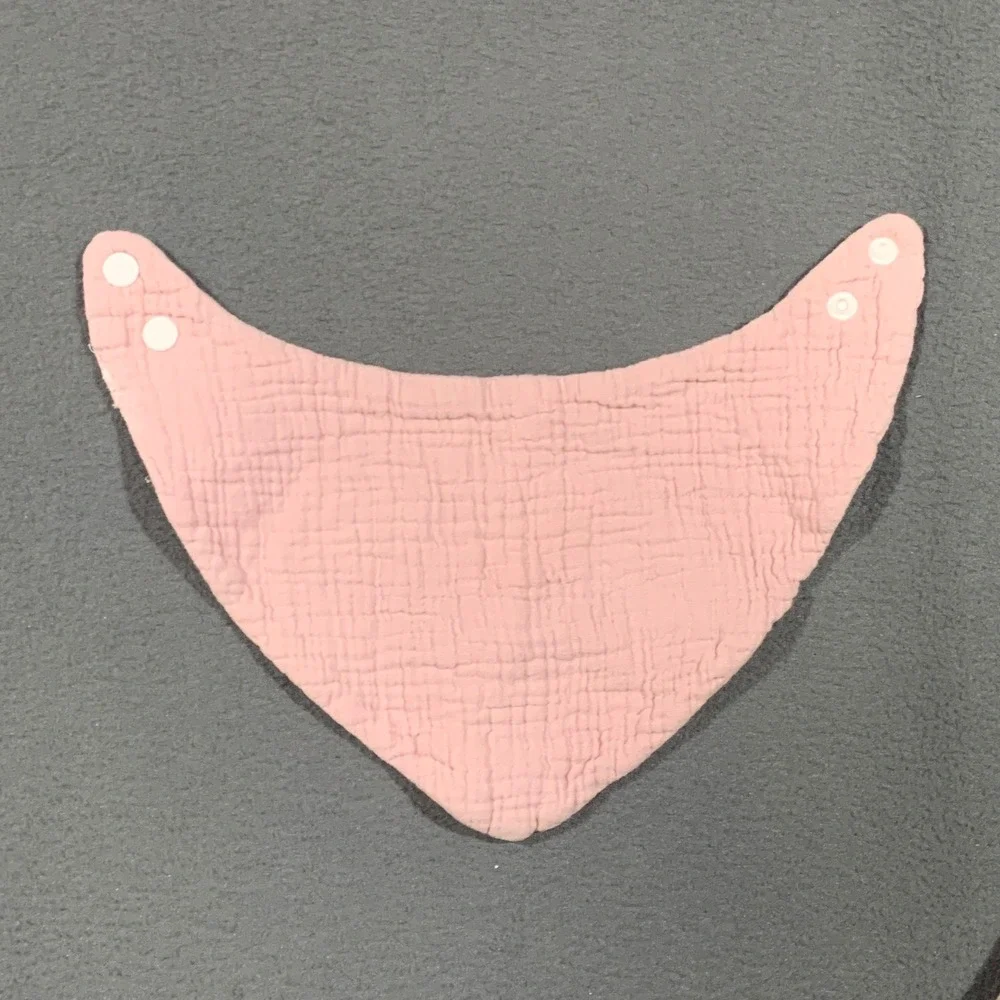 Bandana Bibs Kids OS Muslin Cotton Set of 3 Pink Peach Beige Drool Bibs